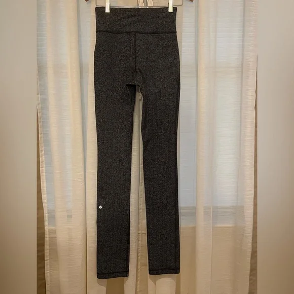 Lululemon Skinny Will Pant Full-On Luon Giant Herringbone Heathered Black Size 4 - Picture 5 of 11